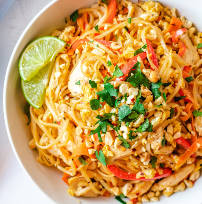 Easy Chicken Pad Thai with the BEST Sauce | Healthy Version