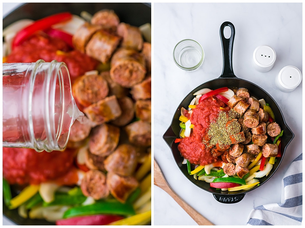 sausage and peppers skillet