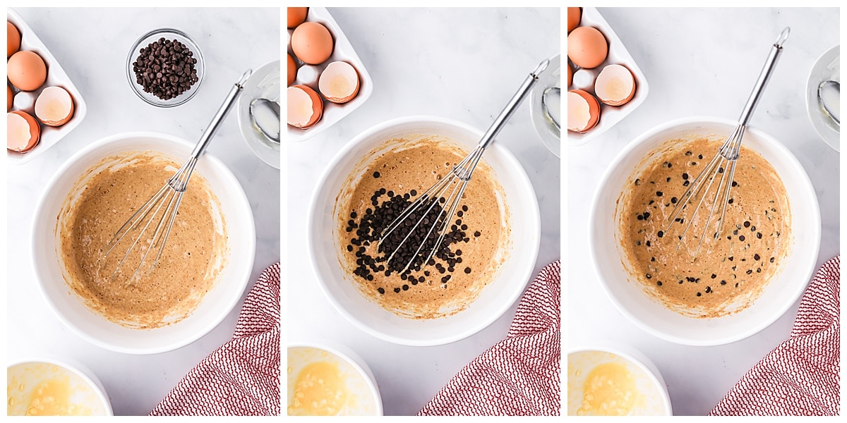 mixing batter for pancakes