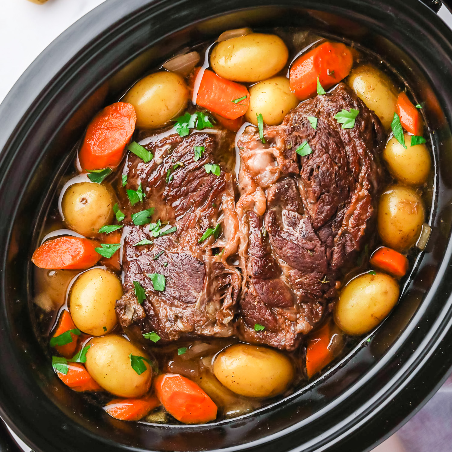 Easy Slow Cooker Pot Roast  Classic Recipe with Potatoes & Carrots