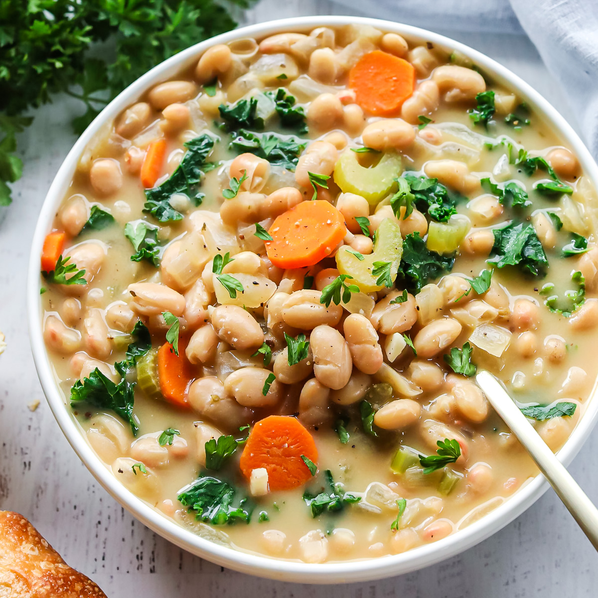 white bean vegan soup