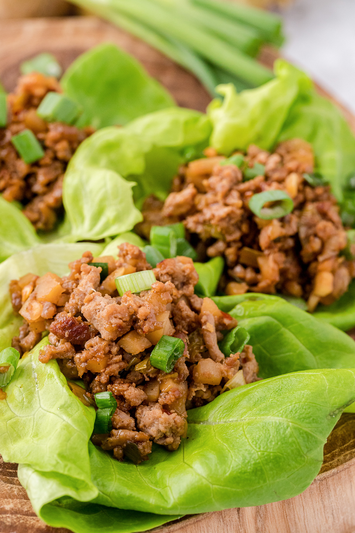 Asian lettuce wraps ready to eat.