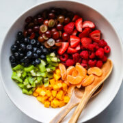 Easy fruit salad ingredients.