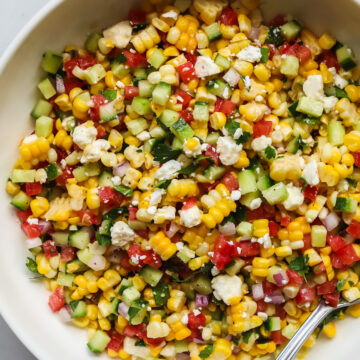 Corn salad in a bowl.