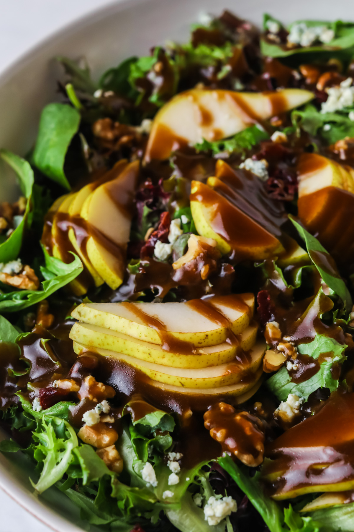 Pear salad with balsamic dressing.