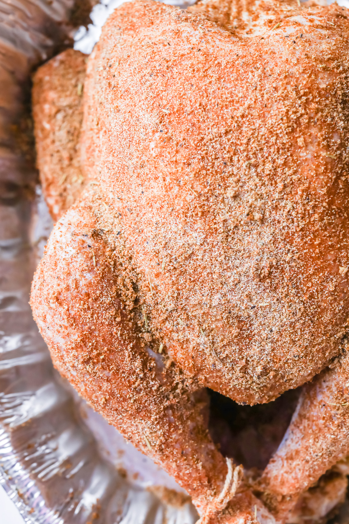 Turkey seasoning on turkey.