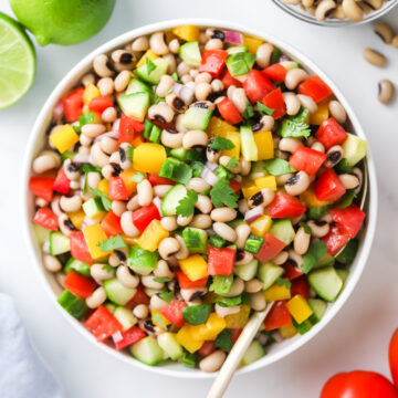 Black eyed pea salad with lime dressing.