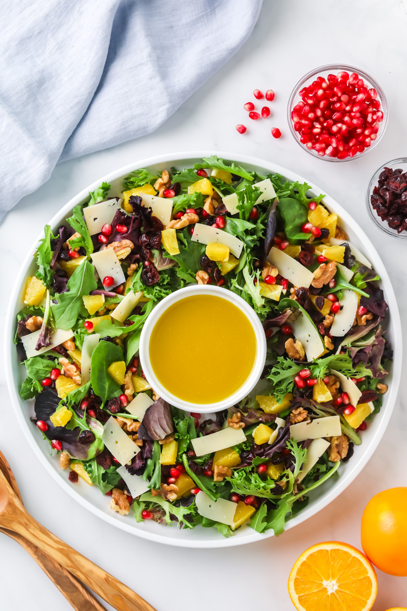 Christmas salad with orange vinaigrette.