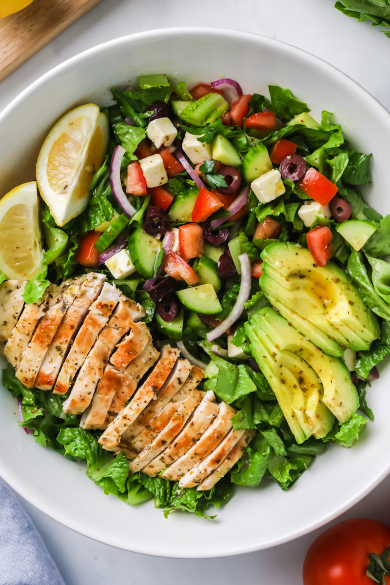 Greek Salad with Chicken | Quick & Easy Recipe!