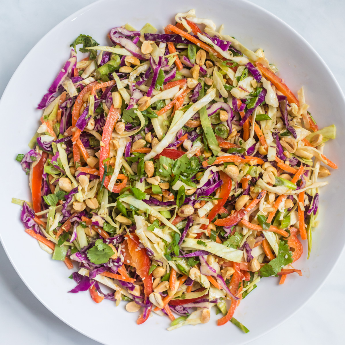 cabbage salad with peanuts.