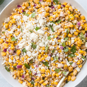 Mexican corn salad with cotija.