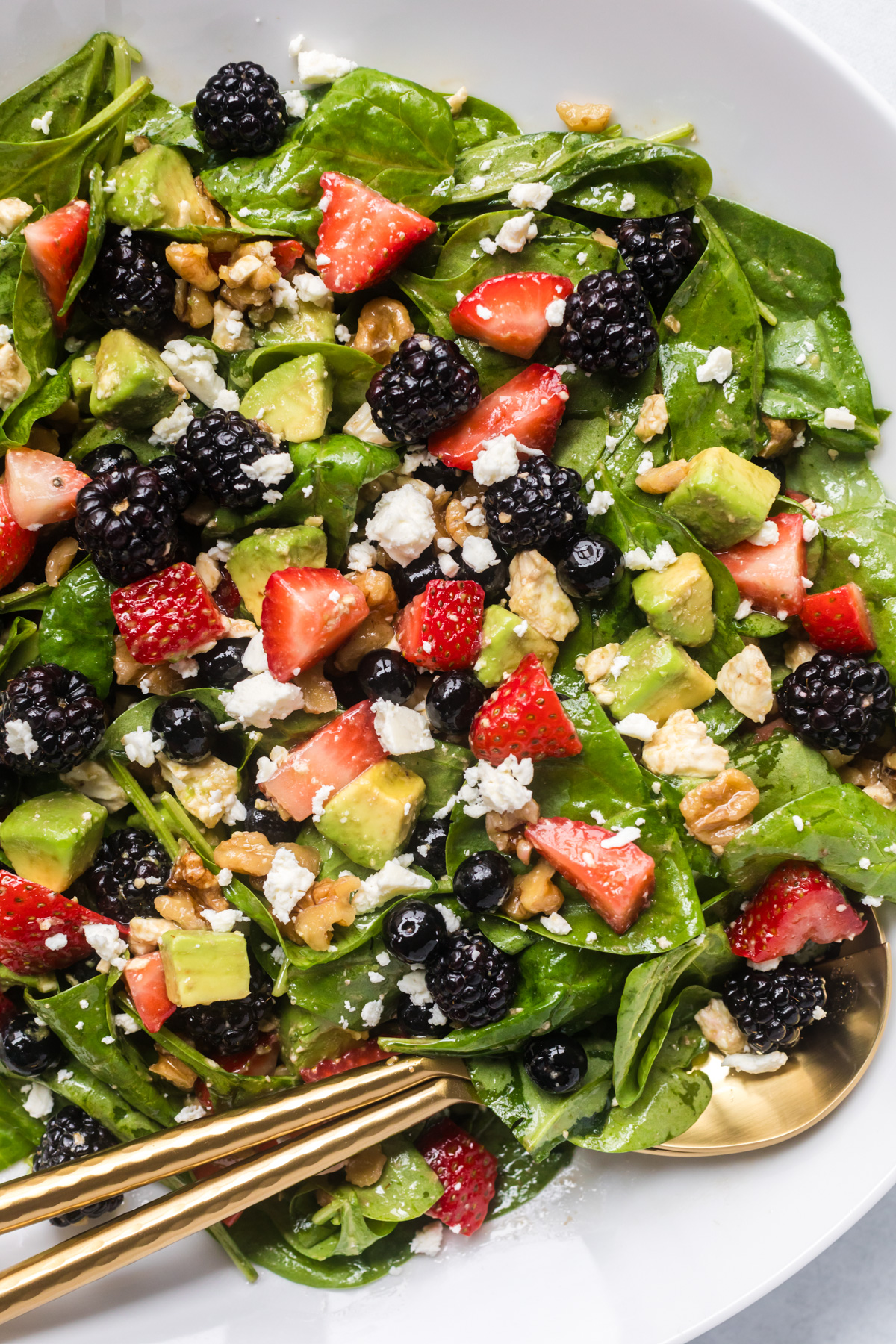 Summer berry salad with balsamic dressing. 